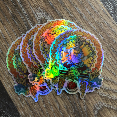 Holographic Foil DMT Alien 3x3 Vinyl Sticker